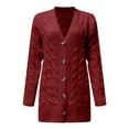 thumbnail image 4 of idosla Women's Open Front Cardigan Sweaters Fall Fashion Button Down Cable Knit Winter Clothing Outerwear Coats (, L), 4 of 4