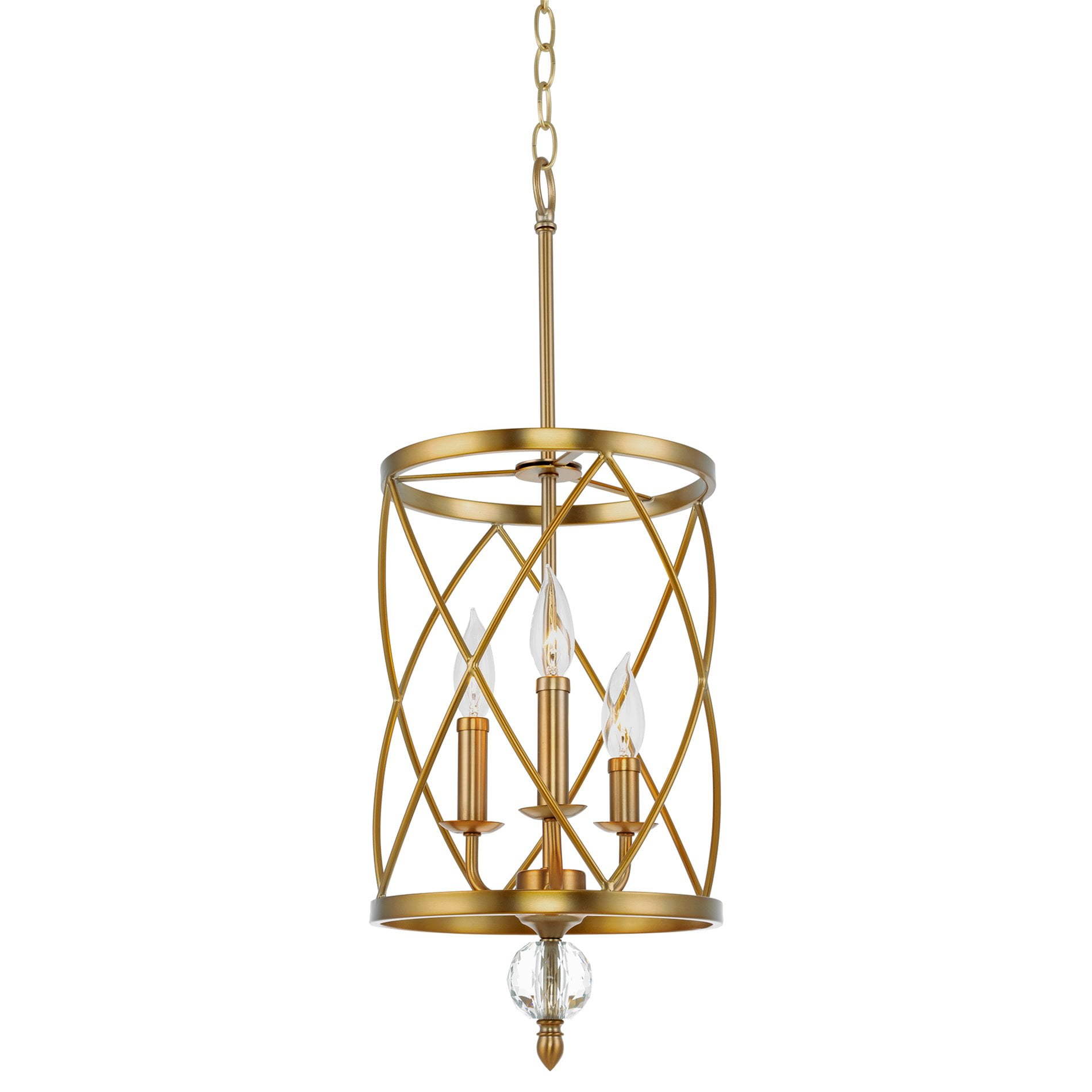 Kira Home Eleanor 13" Traditional 3Light Chandelier, Cylinder Foyer