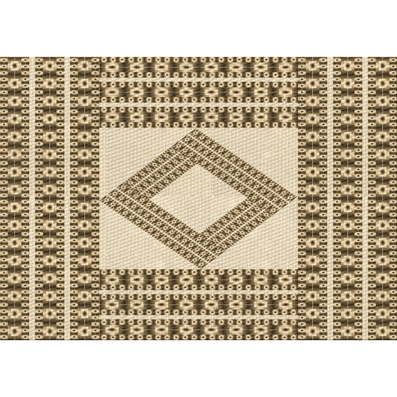 Ahgly Company Indoor Rectangle Patterned Red Dirt Brown Area Rugs, 7' x 10'