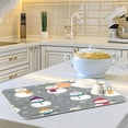 thumbnail image 6 of qxltty Snowman in A Gray Background Of Snowflakes Kitchen Drying Mat Extremely Absorbent Microfiber Dish Mats for Plates Cutlery Pots and Pans 16×18in, 6 of 8
