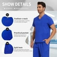 thumbnail image 3 of VIAOLI Scrubs for Men Set – V-Neck Top & Straight Leg Pants Stretch Nursing Uniform Set with Adjustable Waistband and Multiple Pockets, 10 Colors, 3 of 6