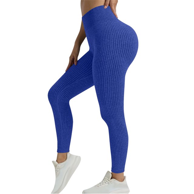 Pantalones de yoga para mujer, ajustados, de cintura alta, con realce de cadera, a rayas, con rosca, para uso externo.