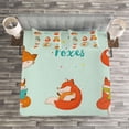 thumbnail image 3 of Ambesonne Fox Quilted Bedspread Set 3 Pcs, Fun Characters Comic, King Size, Multicolor, 3 of 3
