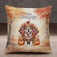 thumbnail image 2 of Happy Thanksgiving Bulldog Turkey Costume Pumpkins Autumn Leaves Pillowcase Double Sided Dog Lover Gifts Idea Pillow Case Covers - 130144, 2 of 3