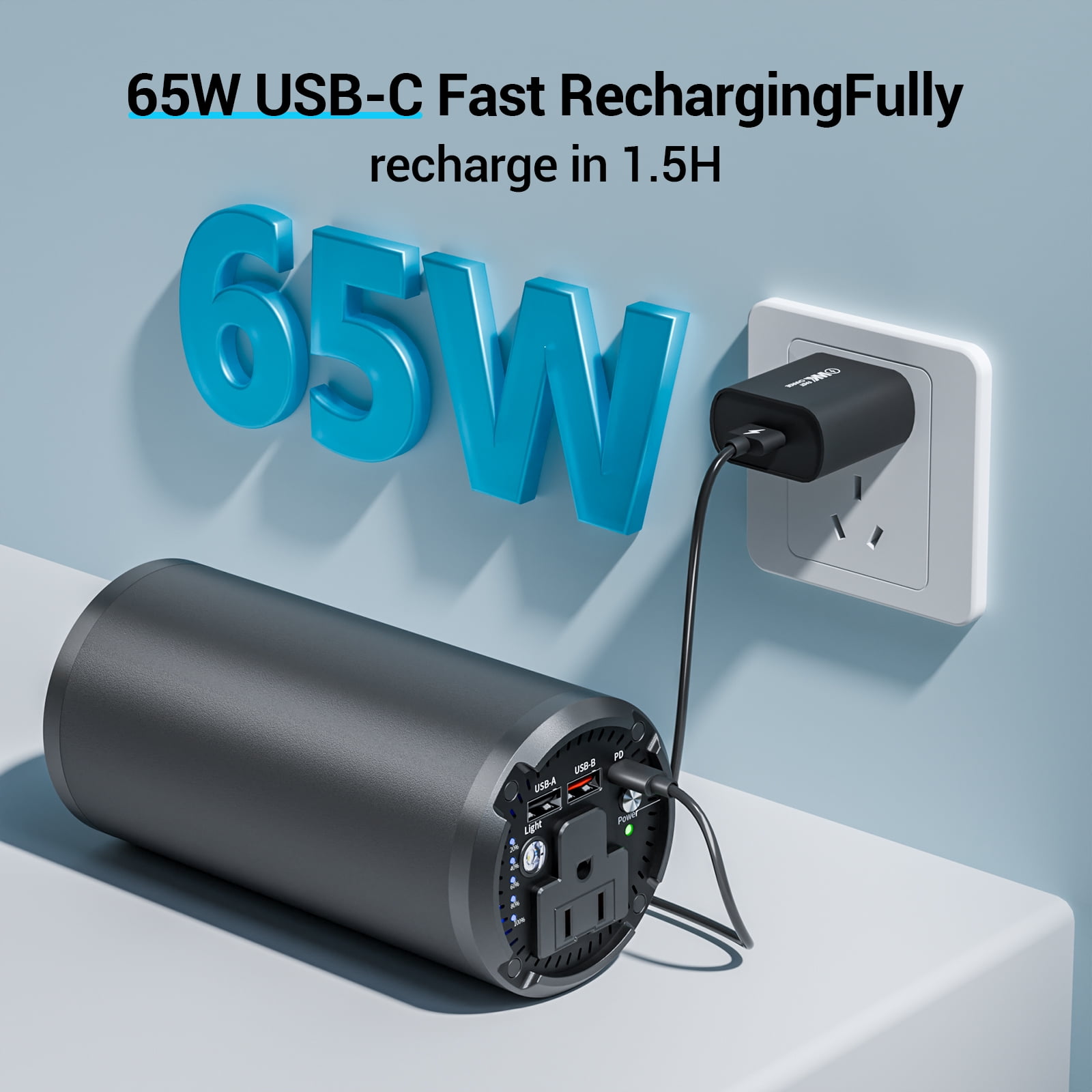 MASALUO P7-2  100W Portable Power Bank with AC Outlet - 98Wh/27000mAh Laptop Power Bank, 65W PD USB-C, Portable Charger for Laptop, MacBook, HP, Camping, Travel, Hunting and Outdoor Use