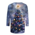 thumbnail image 5 of Gamivast Christmas Blouses for Women Dressy 3/4 Length Sleeve Tops Crew Neck Tunic Casual Dressy Blouse Holiday Trees Snowflake Santa Printed Xmas T Shirts Party Loose Fitted Winter Fashion Tops 5XL, 5 of 6