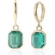 thumbnail image 1 of Pendientes de aro de oro de cristal para mujer, pendientes chapados en oro de 14 quilates Rojo Verde, 1 of 5