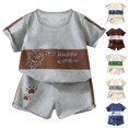 thumbnail image 4 of Fsqjgq Toddler Baby Boys Clothes Easter Outfit Little Boys Summer Outfits Cute Cartoon Rabbit Print Short-sleeved Shorts Set Clothing Sets 18-24 Months, 4 of 4