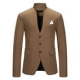 thumbnail image 2 of cllios Mens Casual Suit Blazer Jackets Stand Mandarin Collar Lightweight Sport Coats Long Sleeve Button Down Business Coat Slim Fit Blazer Jacket for Dinner Prom Party, 2 of 7