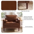 thumbnail image 5 of DREAMSIDEA Faux Leather Accent Chair Comfy Armchair Reading Chair with Pillows for Living Room Bedroom Office,Brown, 5 of 5