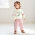 thumbnail image 3 of Jxzom Toddler Baby Girl Clothes 6 12 18 24 Months 2T 3T 4T Fall Winter Outfits Floral Crochet Embroidery Long Sleeve Sweatshirt Tops Pants Set, 3 of 8
