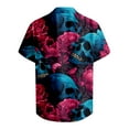 thumbnail image 5 of Halloween Button Up Shirt Men Skull Print Turndown Collar Short Sleeve Regular Fit Mens Shirts Casual, 5 of 5