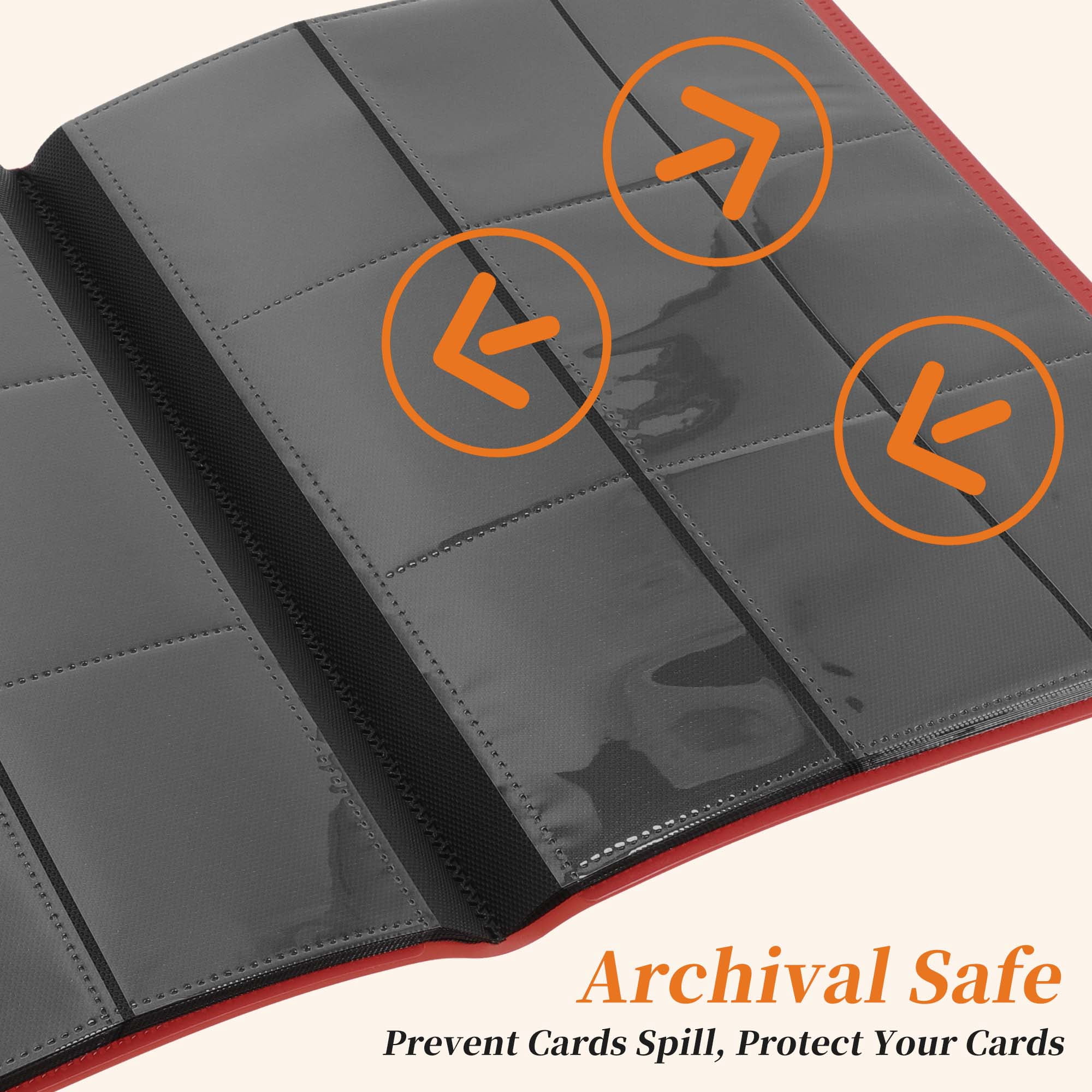 Unique Bargains Card Binder with 9 Pockets and 20 Pages ["Red"]