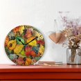 thumbnail image 2 of Yayeee 10" Wall Clock Battery Operated Quartz Round Silent Non-Ticking Home Decor,Retro Autumn Leaves, 2 of 6