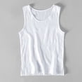 thumbnail image 2 of Linen Tank Tops for Men Summer, Solid Color Casual Sleeveless T Shirts, White M, 2 of 7