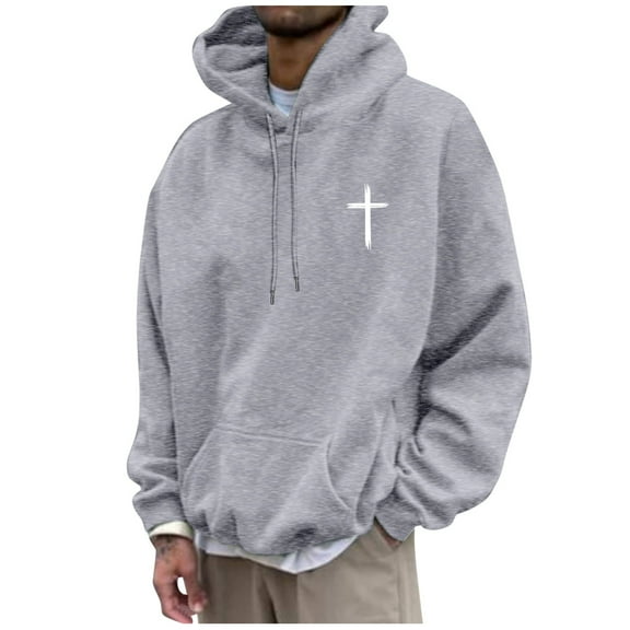 Puliio Women's Hooded Sweartshirts Casual Long Sleeve Cross Print Graphic Tee Shirts Hooded Sweatshirts Fasion Loose Plus Size Drawstring Pocket Pullover Tops For Women