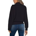 thumbnail image 2 of Fiaer.Full Zip Cardigan for Women.Womens Long Sleeve Turtleneck Loose Fit Comfort Casual Trendy Breathable Going out Knit Tops Black ONE SIZE, 2 of 6