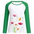 thumbnail image 4 of ICHUANYI Clearance Fashion Women's Spring Fall Patchwork Printed Long Sleeves Round Neck Casual Tee Tops ICHUANYI "ICHUANYI", 4 of 4