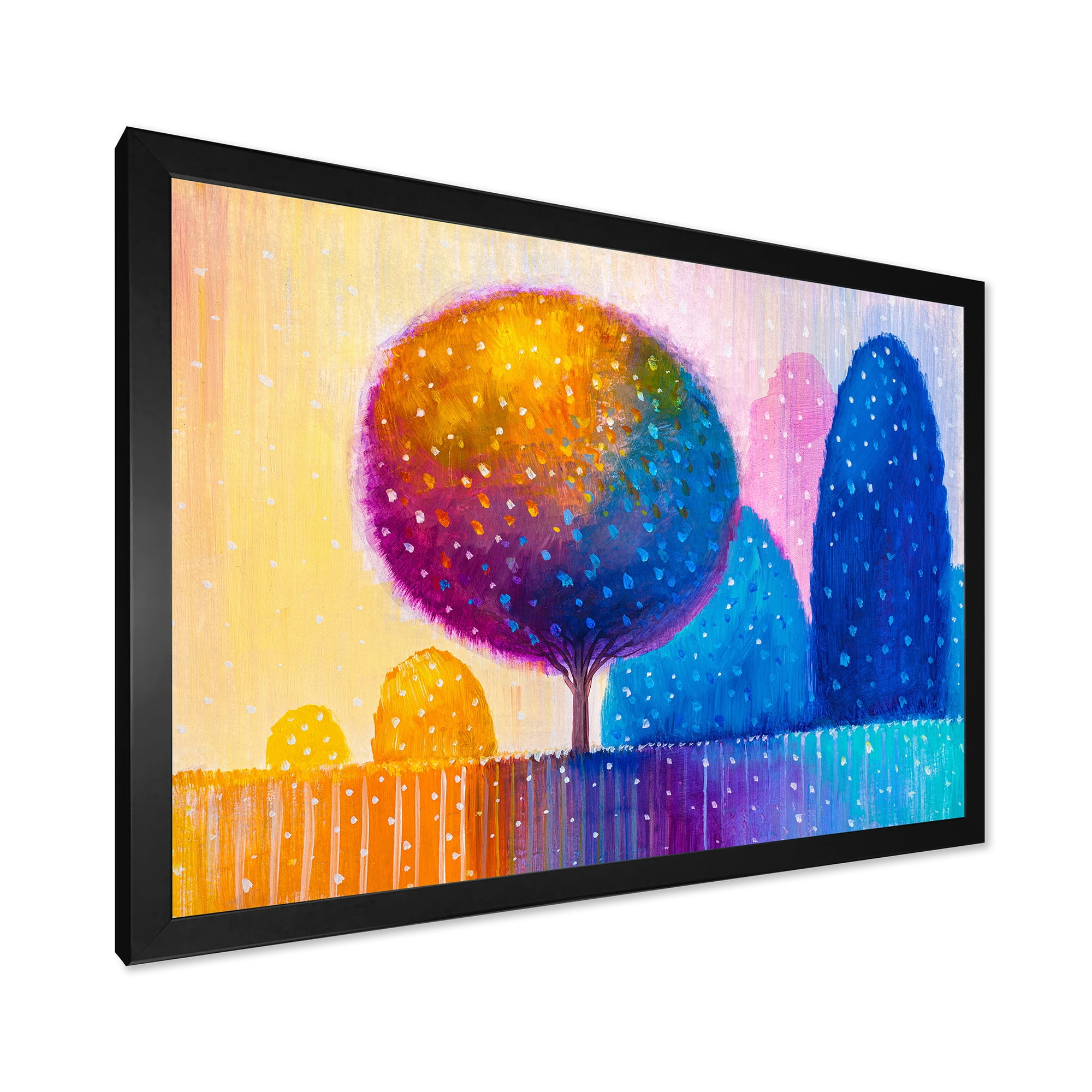 Designart 'Ornamental Colourful Trees X' Modern Framed Art Print