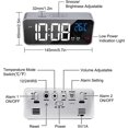 thumbnail image 2 of Reloj despertador digital, reloj despertador LED con función de repetición, carga de puertos USB (color plateado), 2 of 5