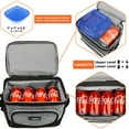thumbnail image 5 of OPUX Insulated Dual Compartment Lunch Box Men Women | Leakproof Double Deck Lunch Bag Work Office | Soft Cooler Tote Shoulder Strap Adult | Reusable Thermal Lunch Pail Kit 12 Can Light Gray, 5 of 7