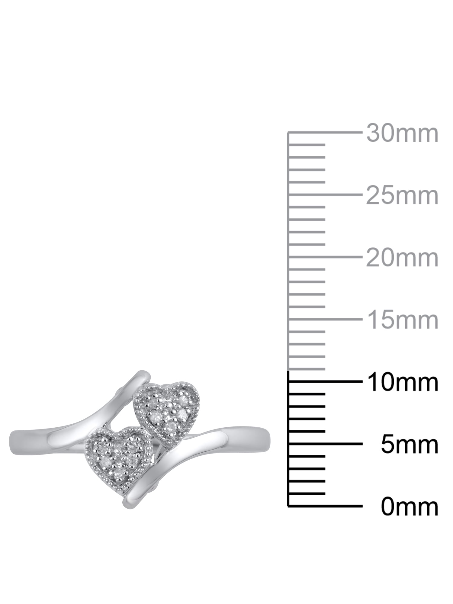 Diamond Accent (I3 clarity, J-K color) Hold My Hand Diamond Heart Promise Ring in Sterling Silver, Size 9