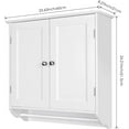 Homfa Bathroom Wall 23.6'' W Over The Toilet Storage with Double Door Cupboard