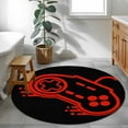 thumbnail image 4 of Game Theme Round Area&nbsp;Rug 3.3ft Red Game Controller Non-Slip&nbsp;Washable Circle Rugs Soft Felt Indoor Floor Mat for Bedroom Kitchen Living Room Bathroom, 4 of 9
