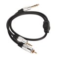 thumbnail image 3 of 6.35mm to 2 RCA Y Splitter Cable Professional Male to Male 6.35mm to RCA Adapter for Amplifier Microphone Mixer Speaker, 3 of 5