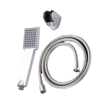 OFFIGAM 3Pcs Adjustable Shower Head Silver Pressure Boosting Handheld Bathroom Sprinkler