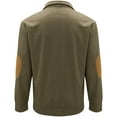 thumbnail image 3 of Mens Corduroy Shirt Lapel Collar Button Up Pullover Mock Neck Long Sleeve Sweaters Polo Sweatshirts with Elbow Patches, 3 of 8
