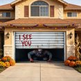 thumbnail image 2 of Creepy Zombie Climber I See You Text Halloween Garage Door Banner Large Outdoor House Exterior Decoration, 2 of 6