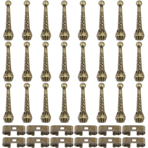 36pcs Bolo Tie Findings Kit with 24Pcs Bolo Tie Tips Replacement End Caps and 12pcs Bolo Tie Slide Clasp Bolo Tie Supplies for Bolo Tie Making Antique Bronze