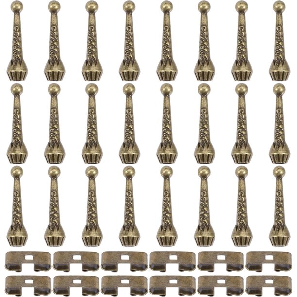 Kit de 36 piezas para corbatas bolo con 24 topes de repuesto y 12 cierres deslizantes para confección artesanal de ropa, joyería y decoración (bronce).