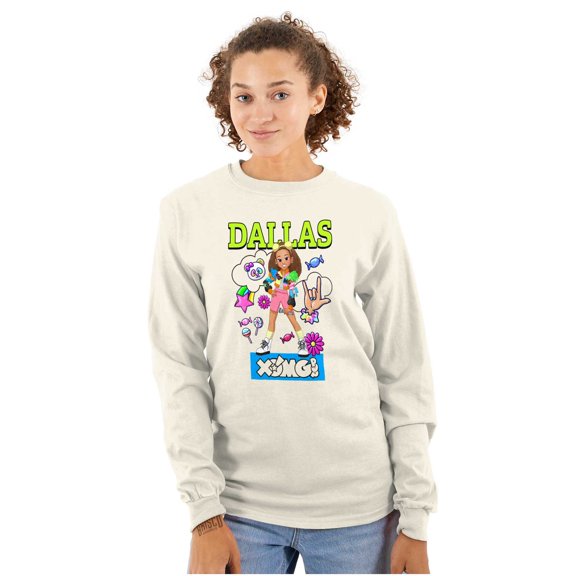 XOMG POP Dallas Popstar Dream Cartoon Women's Long Sleeve T Shirt Brisco Brands 2X