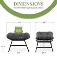 thumbnail image 7 of RADIATA 2-Pack Patio Wicker Ottoman Footrests with Adjustable Feet, All-Weather Outdoor Indoor Foot Stools Metal Frame, 220lb Capacity for Porch, Balcony, Living Room, Gray, 7 of 7