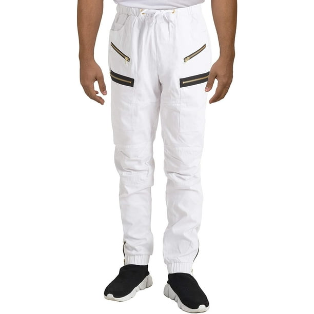 Jogging pants with outlet zipper legs