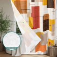 thumbnail image 6 of Abstract Geometric Shower Curtain - Water Repellent Fabric Shower Curtains Washable, Vintage Minimalist Color Blocks Decorative Polyester Cloth Bathroom Curtains Modern Bath Decor 36"x72", 6 of 8
