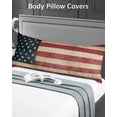 thumbnail image 4 of 4th of July Body Pillow Case Cover - Microfiber Bed Throw Pillow Covers, Independence Day Farmhouse American Flag Decorative Lumbar Pillow Cover with Envelope Closure for Sofa/Travel 20"x54", 4 of 6