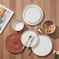 thumbnail image 5 of Onader Dinnerware Sets for 4, 12-Piece Plates and Bowls Set, Stoneware Dinning Ware Set for Kitchen, Dishwasher & Microwave Safe, Pale White, 5 of 7