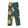 thumbnail image 4 of Fotbe Blue Floral Women's Pajama Pants,Sleepwear Pants,Pj Bottoms Drawstring And Pockets-X-Large, 4 of 9