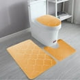 thumbnail image 4 of Bath Mats Set Hwkond, Bathroom Toilet Cover Bathroom Mats Absorbent Printed Floor Mats Bathroom Toilet 3 Piece Floor Mat Set,Yellow, 4 of 8