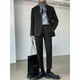 thumbnail image 4 of Traje holgado de tela de lana, traje de hombre grueso, moderno, atractivo, informal, traje pequeño, traje de dos piezas, 4 of 5