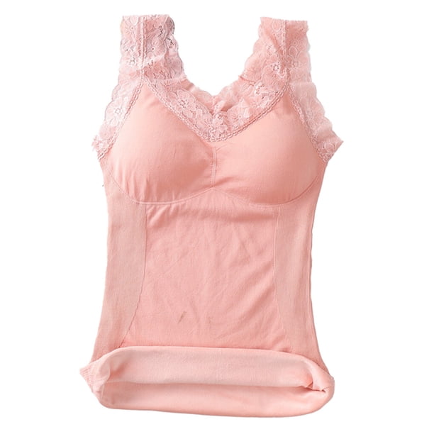 Minnieouse Chinlon, chaleco para mujer, mantenimiento del calor, correa de hombro Flexible, lavable, reutilizable, encaje de repuesto, ropa Ropa interior Rosado Tamaño libre