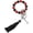 Black/Red, variant on Silicone Wristlet Keychain, Cute Beaded Keychain Car Key Ring with Leather Tassel White/Light Brown -