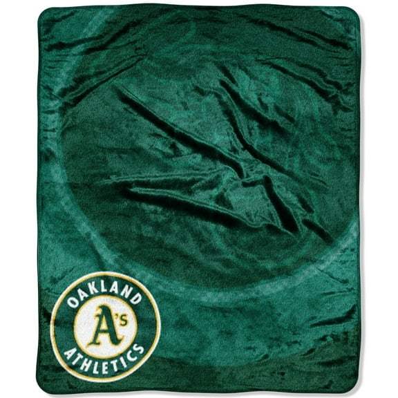 Oakland MLB Baseball A's Athletics 50x60 inch Retro Design Royal Plush Raschel Throw Blanket