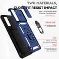 thumbnail image 3 of for Samsung Galaxy S21 FE 5G Case with Camera Lens Cover HD Screen Protector, Military-Grade Drop Tested Magnetic Ring Holder Kickstand Protective Phone Case for Samsung Galaxy S21 FE 5G (Navy Blue), 3 of 9