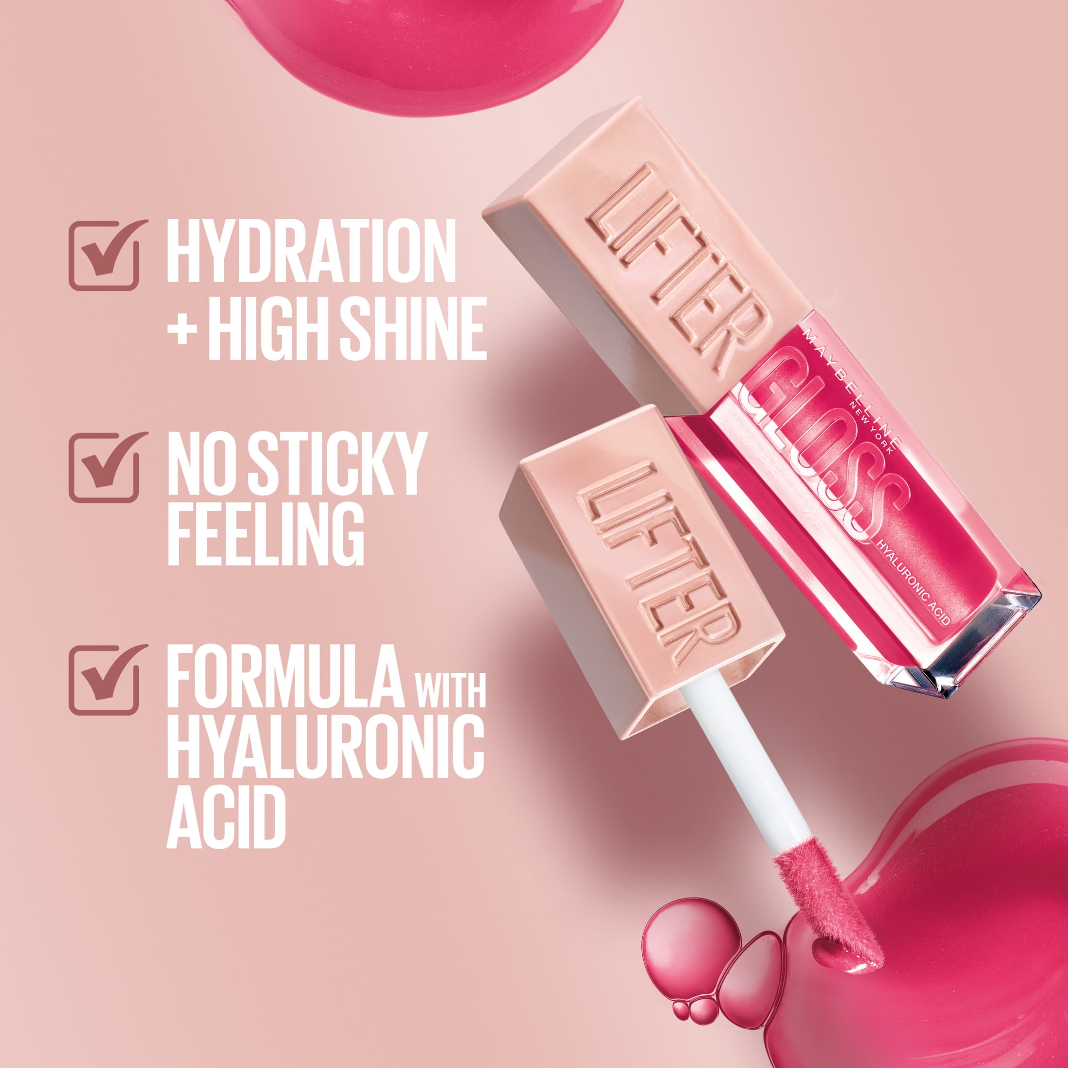 Maybelline Lifter Gloss Lip Gloss Makeup with Hyaluronic Acid, Stone, 0.19 oz