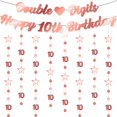 thumbnail image 1 of Banner decorativo ITHKIRHO para 10 cumpleaños de niñas, oro rosa, 10 unidades, 1 of 7