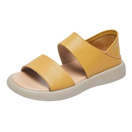 

Womens Sandals 2024 Summer New Flat Soled Roman Sandals Fashionable Soft Soled Lazy Ones One Legged And Two Wear